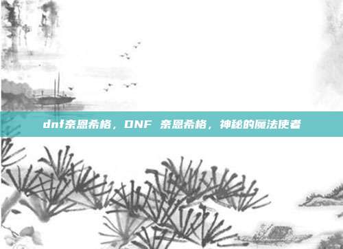 dnf奈恩希格，DNF 奈恩希格，神秘的魔法使者